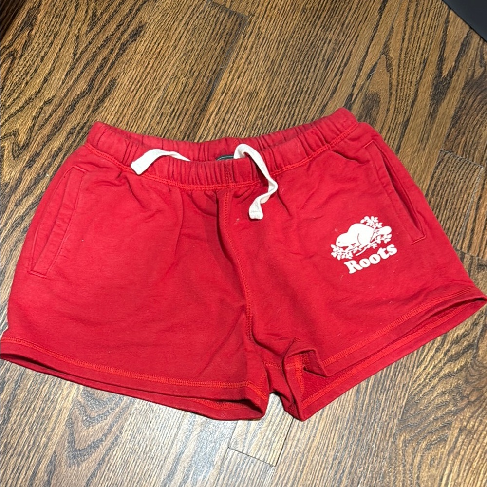 Roots Red Sweat Shorts Size Small